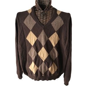 Y2K Brown V-Neck Cashmere Sweater